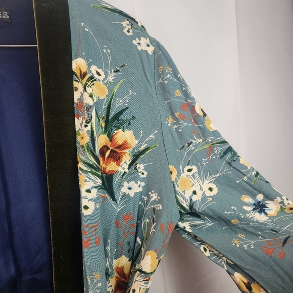 Zara Floral Blue Kimono Jacket - Picture 5 of 10